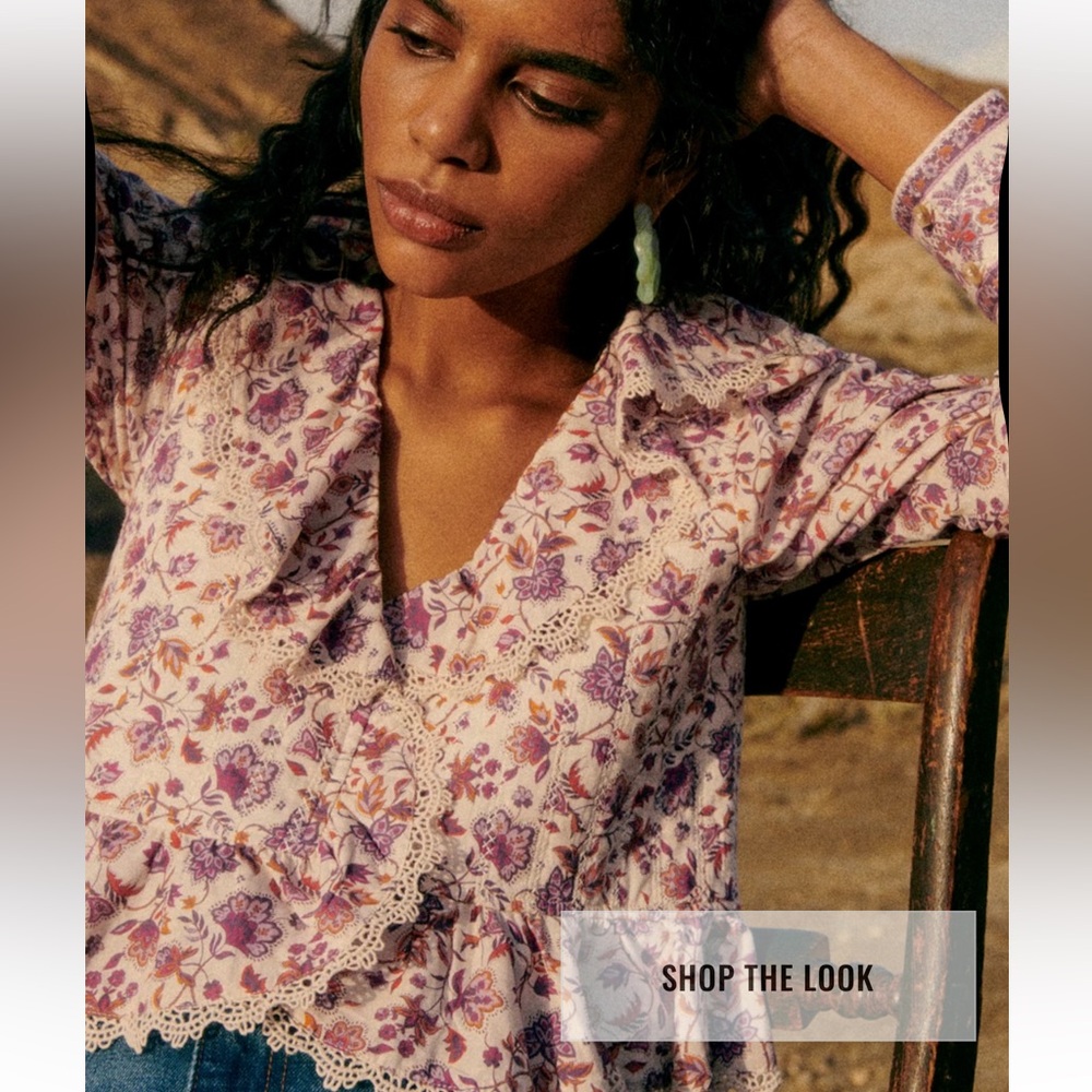 Sezane Alexiana Blouse in Nausica Floral Print